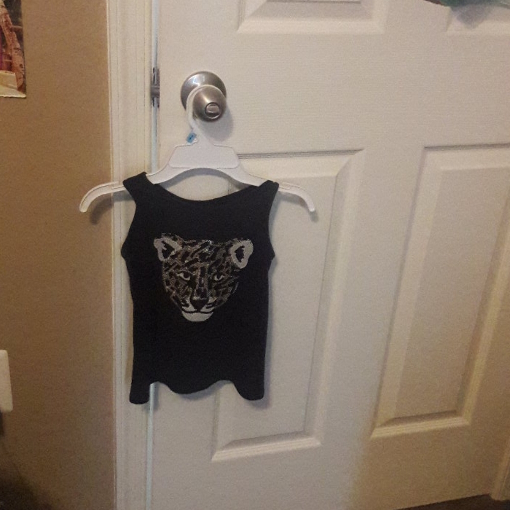 Children's Place Leopard tank with sequences.